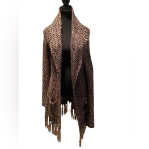 International Concepts Fringed open Face Sweater Sz XL